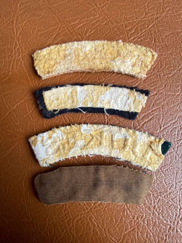 4X VARIATIONS OF CAPE TOWN RIFLES SHOULDER TITLES-SOLD TOGETHER 1940'S-1960'S