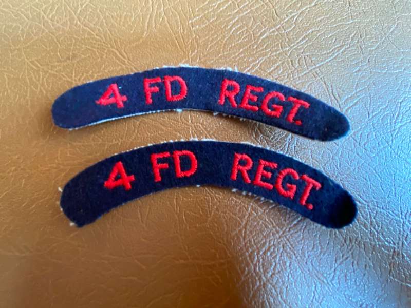 4 FIELD REGIMENT TITLE-WORN 1960'S-1970'S