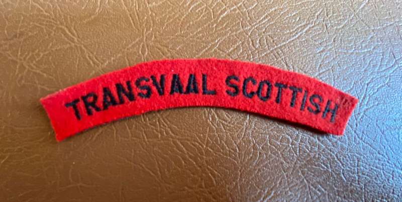 TRANSVAAL SCOTTISH 2ND BN CLOTH TITLE-1947-1990'S