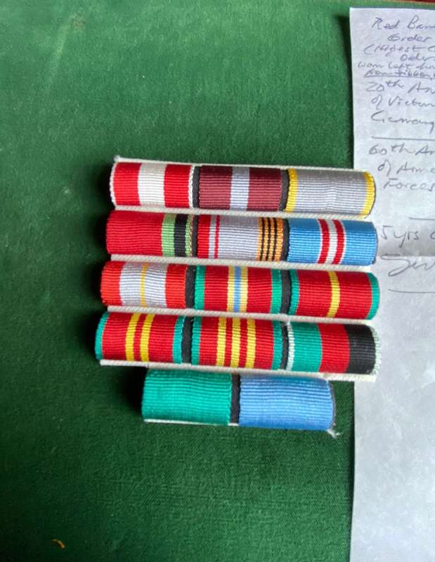 MEDAL RIBBON BOARD FOR MEDALS AWARDED FOR PARTICIPANT IN AFGHAN WAR