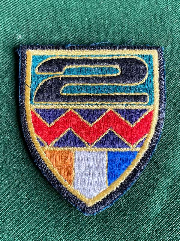 2 SA INFANTRY CLOTH FLASH-WORN 1960'S-70'S