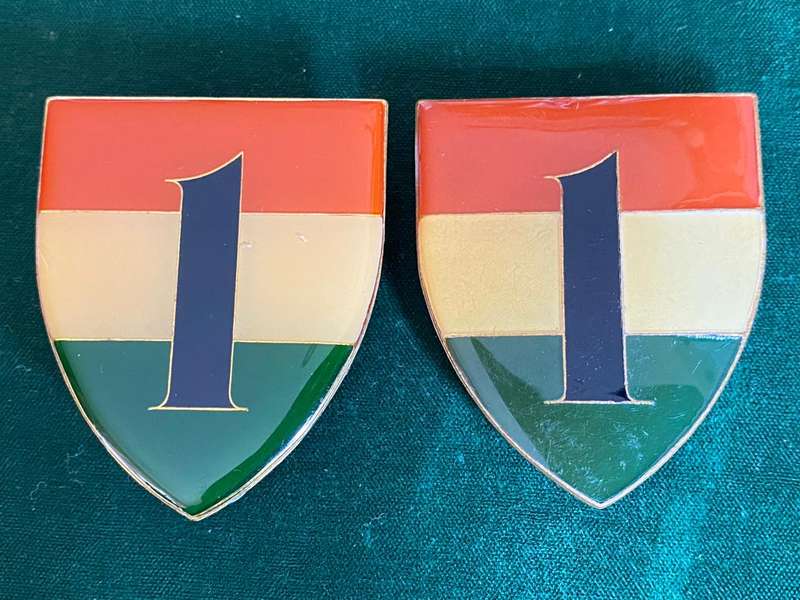 1 BATTALION-TRANSKEI DEFENCE FORCE SHOULDER FLASH PAIR-PINS INTACT