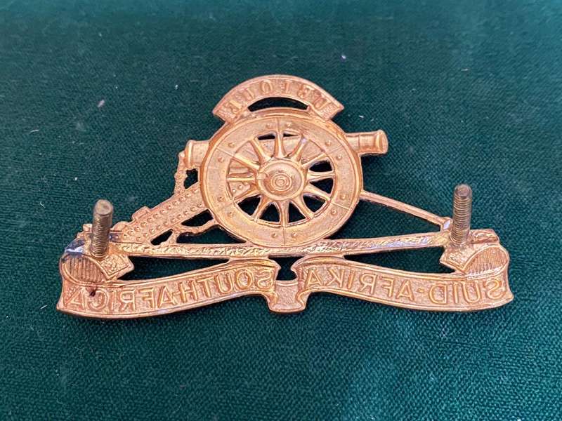 SA ARTILLERY BADGE-WORN 1959-1970'S-LUGS INTACT