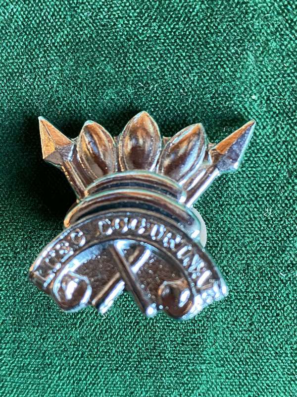 111 BATTALION CHROME COLLAR BADGE- 2 PINS-1980-2003