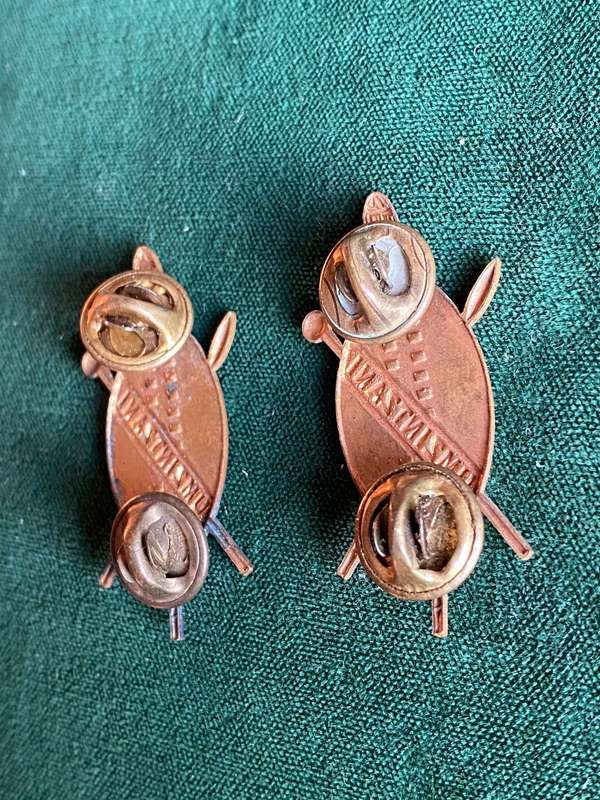 PRINCE ALFREDS GUARD COLLAR BADGE PAIR-WORN 1960,S- PINS INTACT