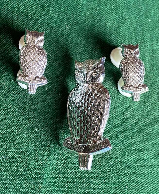 MILITARY INTELLIGENCE CAP AND COLLARS-WORN 1960'S-1985- LUGS + PINS INTACT