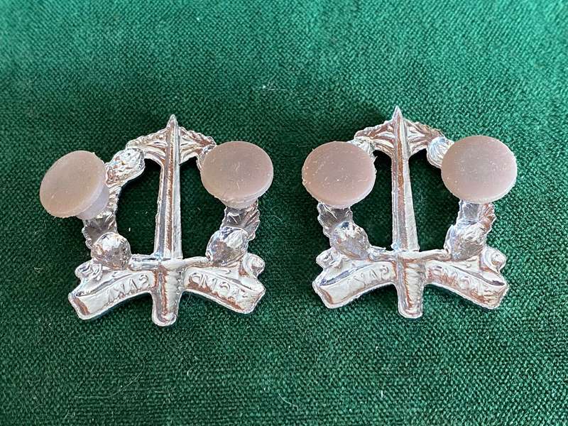 SACMP CHROME COLLAR BADGE PAIR-WORN FROM 1976-PINS INTACT