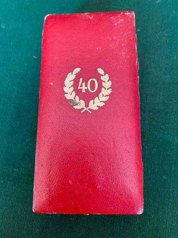 WW2 German 40 Year Faithful Service Medal Presentation Box