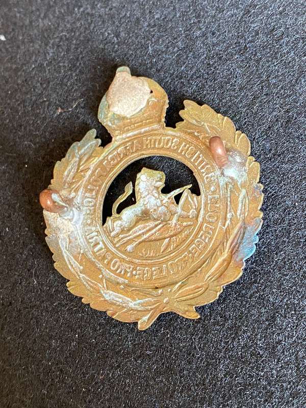 RHODESIAN BSAP HAT BADGE-WORN 1949-53-VOIDED CENTRE - 2 LUGS