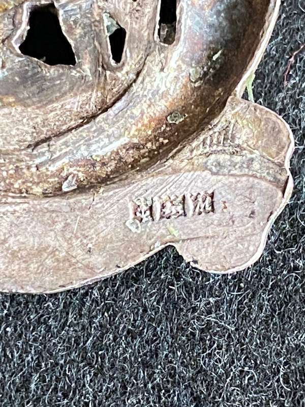 RHODESIA LIGHT INFANTRY STERLING SILVER CAP BADGE (MARKED) NO LUGS-WORN 1961-1970