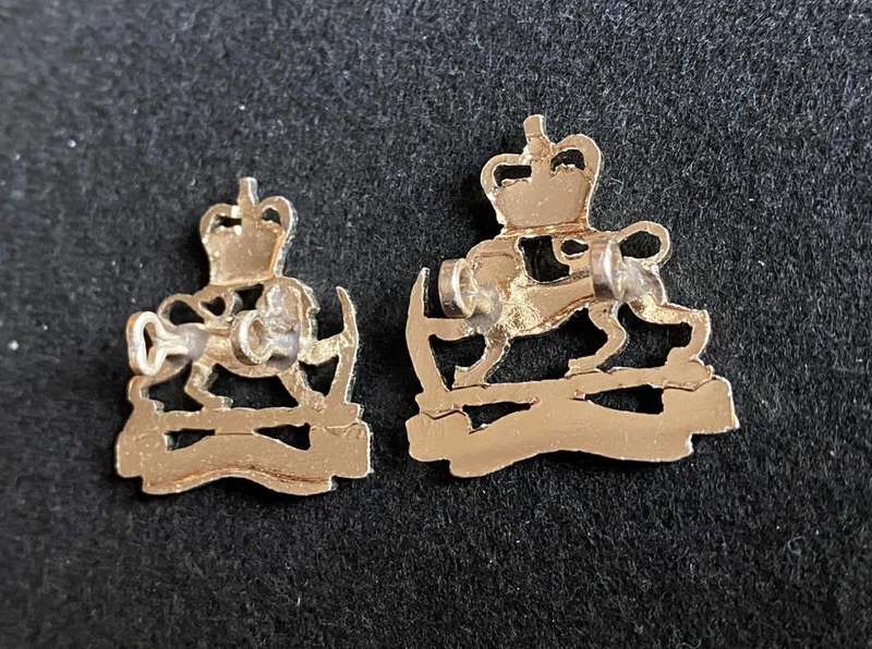 RHODESIA AND NYASSALAND STAFF CORPS COLLAR BADGE PAIR-LUGS INTACT