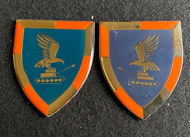 5 FORWARD DELIVERY SQUADRON,GOLD AND ORANGE BORDER-3RD ISSUE FLASH PAIR- NO PINS- SCARCE