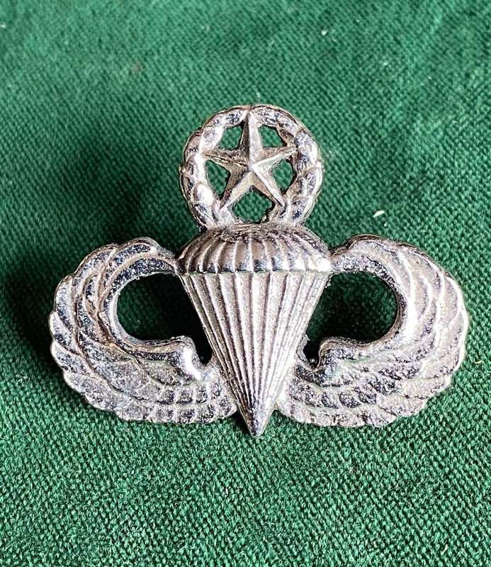 USA MASTER PARACHUTE WING- 2 PINS- CHROME