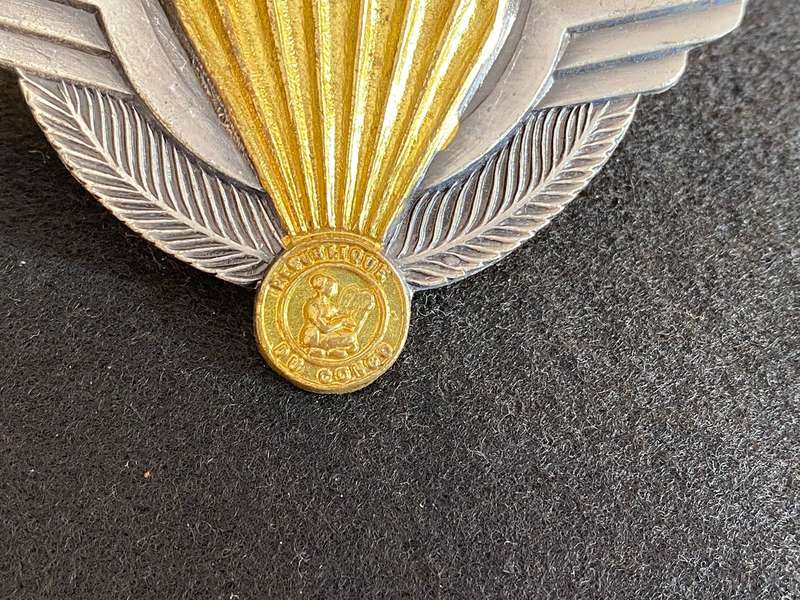BELGIUM CONGO PARACHUTIST WING- 1960-70'S
