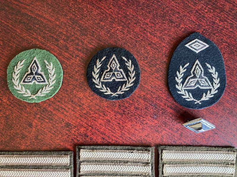SWA DRESS 1 TO 4 WO'S & NCO'S RANK BADGES-OFFICE DRESS (SILVER BULLION EMBROIDERED)
