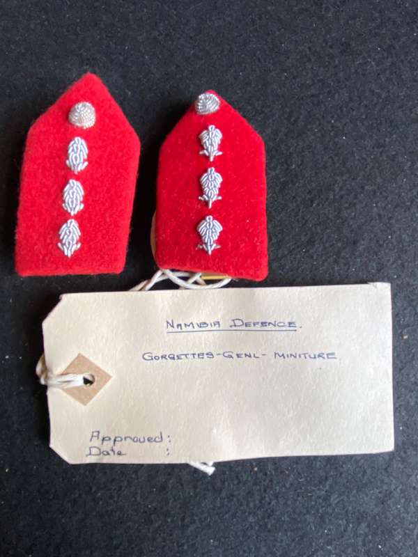 NAMIBIA DEFENCE FORCE,MESS DRESS GORGETTES FOR GENERAL- PAIR
