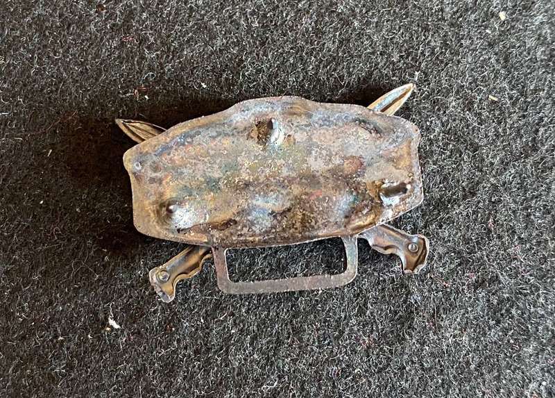 S.W.A.T.F. OXIDISED SILVER MINE LIFTING PROFICIENCY BADGE- 3 PINS-ORIGINAL-SCARCE-FROM COLONEL RADMO