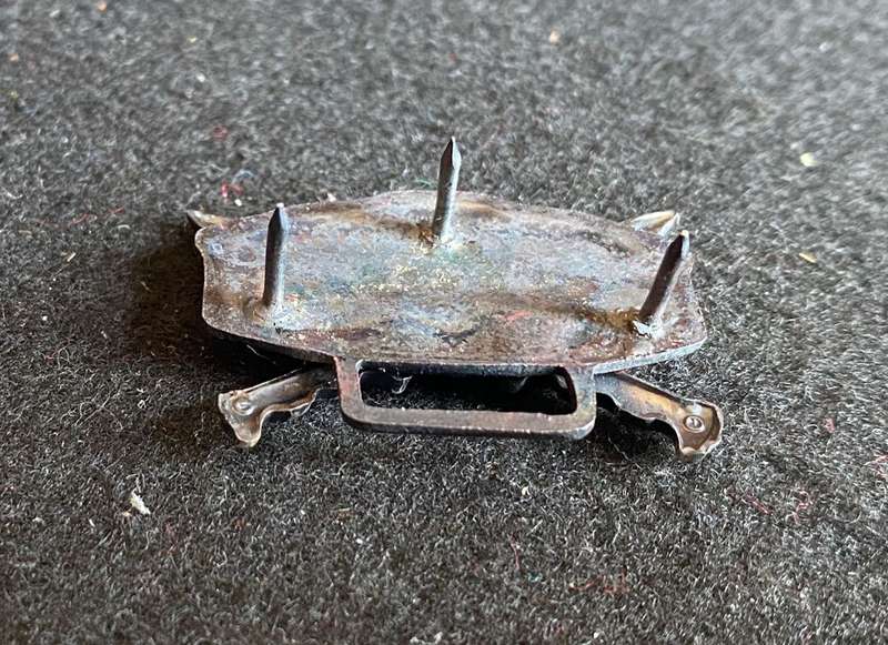 S.W.A.T.F. OXIDISED SILVER MINE LIFTING PROFICIENCY BADGE- 3 PINS-ORIGINAL-SCARCE-FROM COLONEL RADMO