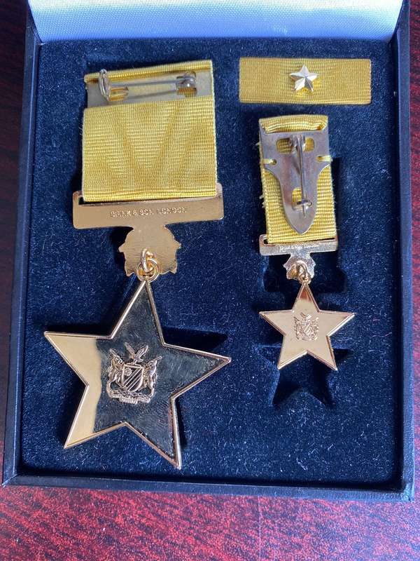 Namibian Police Campaign Medal Full Size + Miniature (2003) Spink Stamped and Boxed