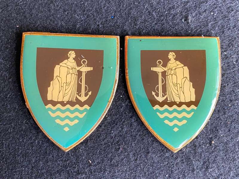 SA CAPE CORPS SERVICE BATTALION FLASH PAIR-WHITE TYPE-LIGHTER GREEN COLOUR- NO PINS