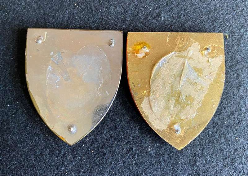SA QUATERMASTER GENERAL-YELLOW AND GOLD FLASHES-SOLD TOGETHER- NO PINS