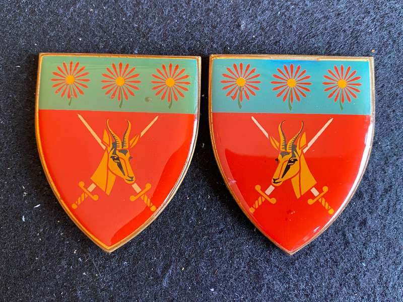 NORTHERN TRANSVAAL COMMAND FLASH PAIR-YELLOW TYPE-OWEN NO F 407 AND F408