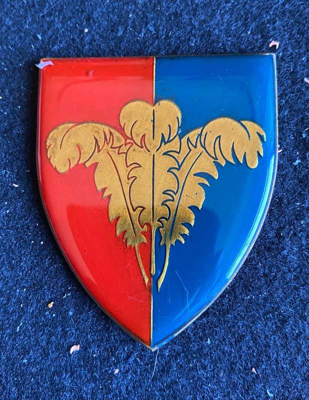 S. CAPE COMMAND-GOLD TYPE-LIGHT BLUE-2ND ISSUE FLASH- NO PINS-OWEN NO F 266