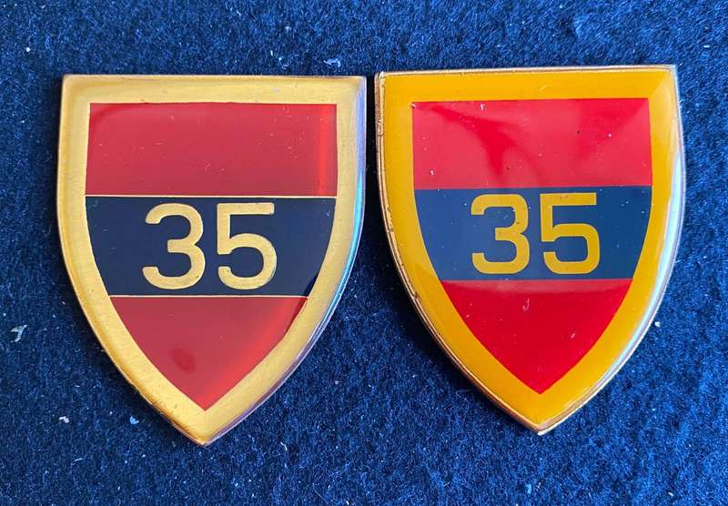 35 ENGINEER SUPPORT REGT. YELLOW AND GOLD TYPE FLASHES- NO PINS