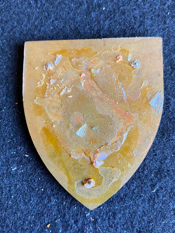 S. CAPE COMMAND-GOLD TYPE-LIGHT BLUE-2ND ISSUE FLASH- NO PINS-OWEN NO F 266