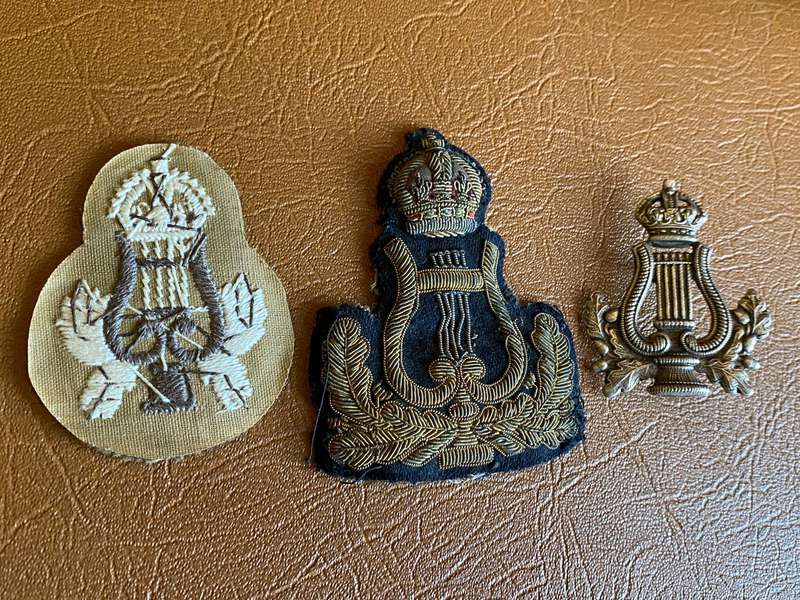 BRITISH BANDSMAN (LYRE) PROFICIENCY BADGES- 3 SOLD TOGETHER