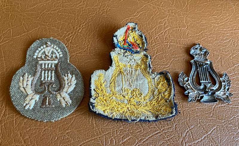 BRITISH BANDSMAN (LYRE) PROFICIENCY BADGES- 3 SOLD TOGETHER