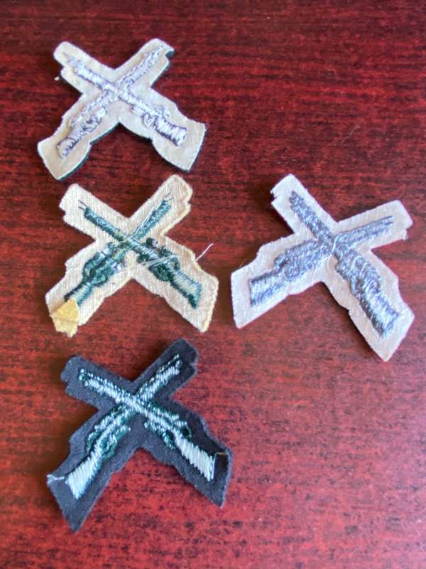 BRITISH BEST SHOT IN EACH COMPANY,PROFICIENCY BADGE- LATER PATTERN AFTER 1980- 4 SOLD TOGETHER
