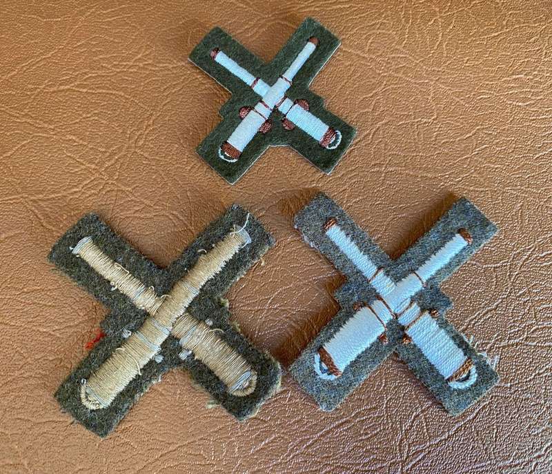 BRITISH ASSISTANT INSTRUCTOR IN GUNNER/ ROYAL ARTILLERY PROFICIENCY BADGES- 3 SOLD TOGETHER