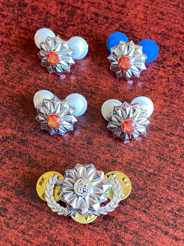 SWA POLICE OFFICERS (WOMAN) CHROME AND ENAMEL TYPE 1 RANK BADGES