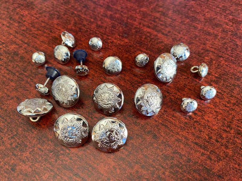 SWA POLICE CHROME TUNIC BUTTONS- 19 IN TOTAL