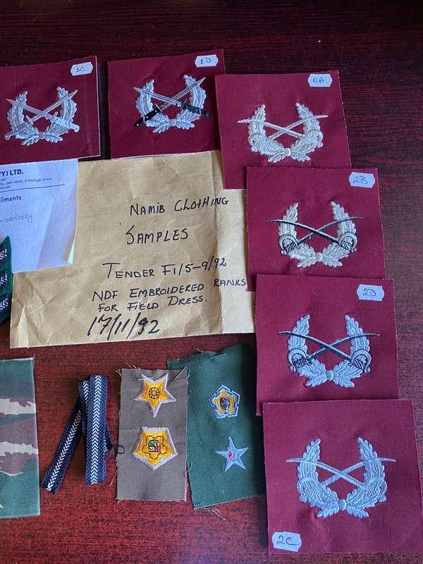 SWA/NAMIBIA-CLOTHING SAMPLES (SOME HISTORY)-FROM COL. RADMORE'S COLLECTION