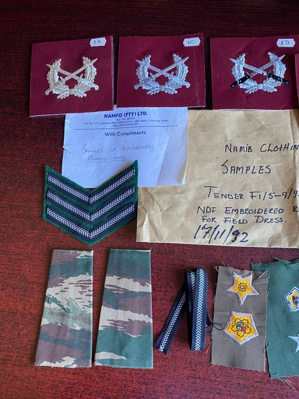 SWA/NAMIBIA-CLOTHING SAMPLES (SOME HISTORY)-FROM COL. RADMORE'S COLLECTION