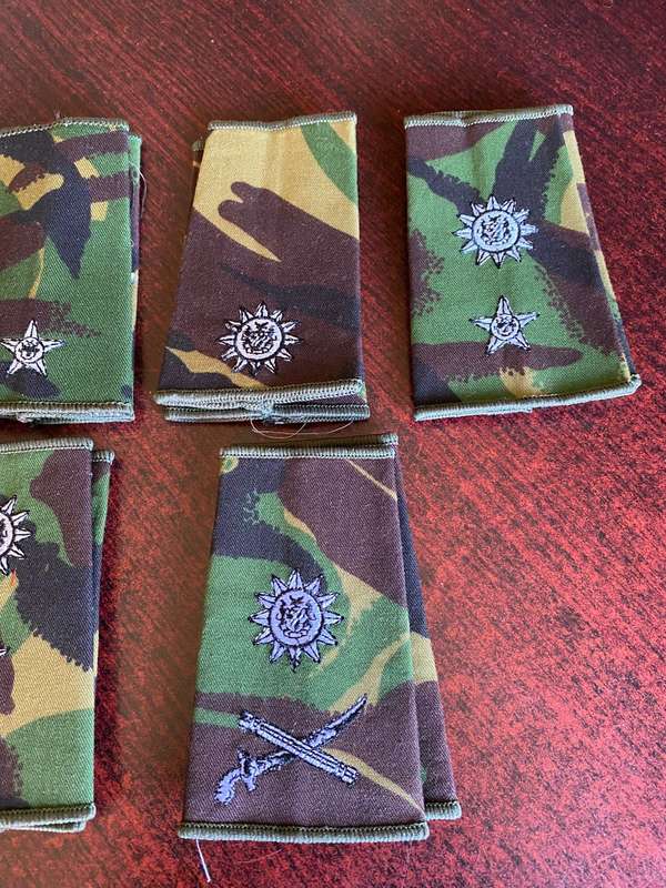 NAMIBIA DEFENCE FORCE OFFICERS RANK SET- 5 PAIRS -SOLD TOGETHER