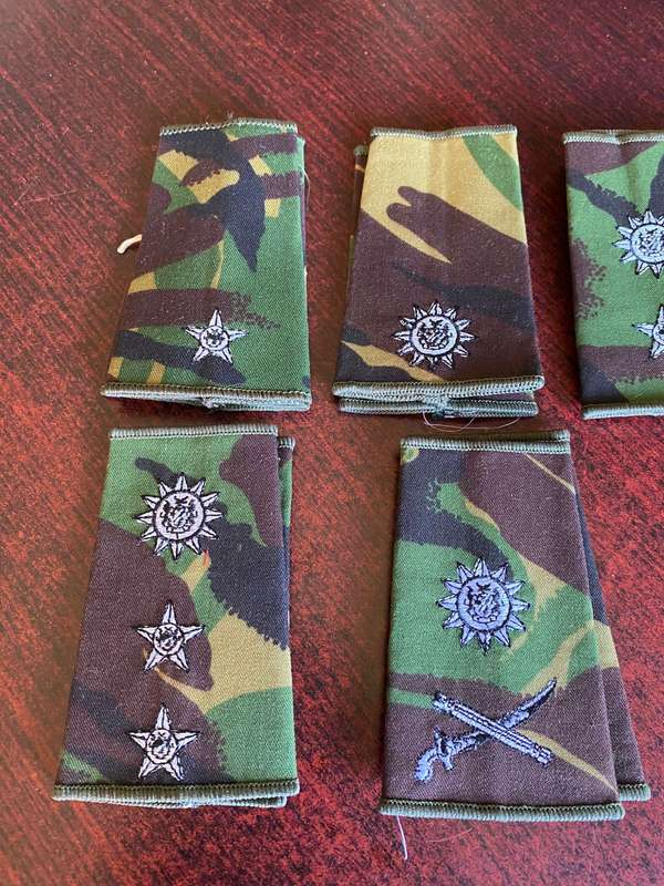 NAMIBIA DEFENCE FORCE OFFICERS RANK SET- 5 PAIRS -SOLD TOGETHER