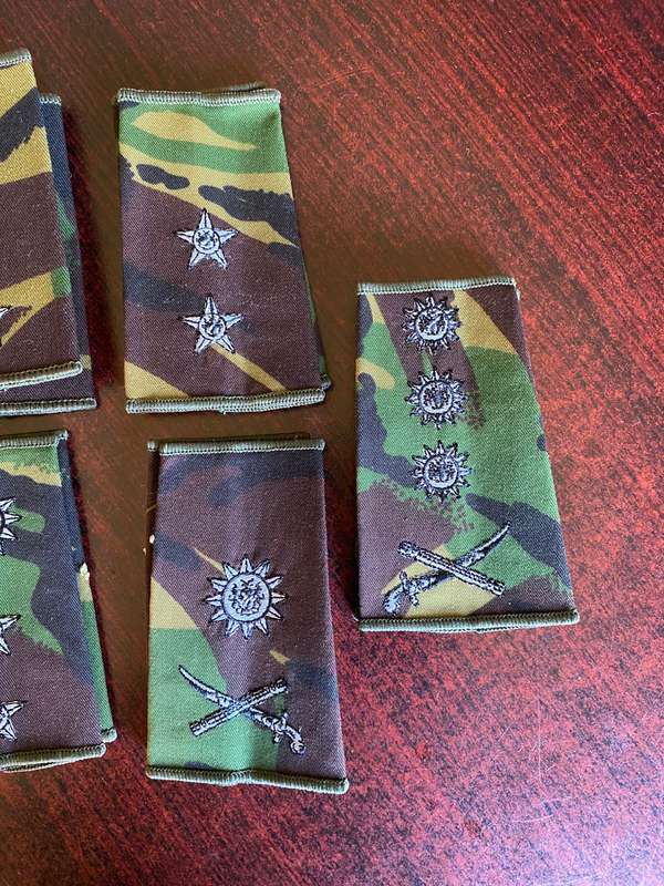 NAMIBIA DEFENCE FORCE OFFICERS RANK SET- 9 PAIRS- SOLD TOGETHER