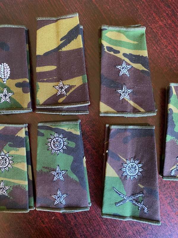 NAMIBIA DEFENCE FORCE OFFICERS RANK SET- 9 PAIRS- SOLD TOGETHER