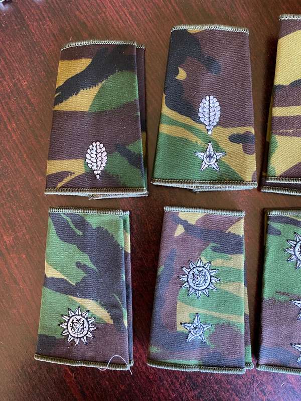 NAMIBIA DEFENCE FORCE OFFICERS RANK SET- 9 PAIRS- SOLD TOGETHER