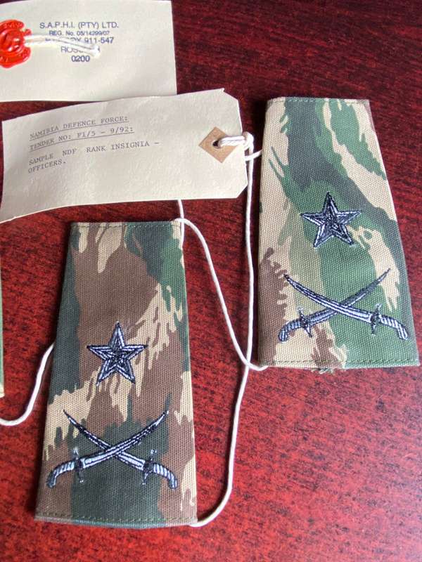 NAMIBIA DEFENCE FORCE RANK INSIGNIA- OFFICERS