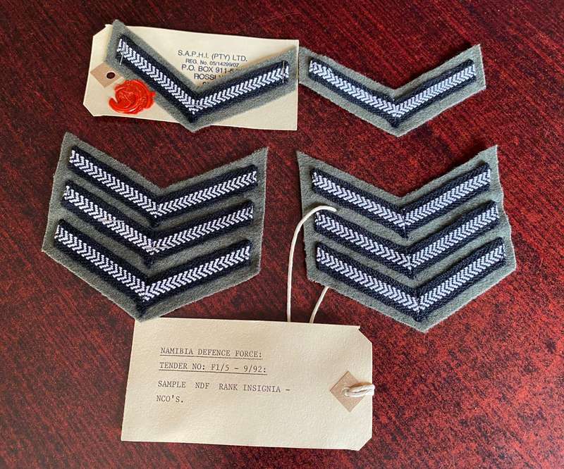 NAMIBIA DEFENCE FORCE RANKS FOR NCO'S