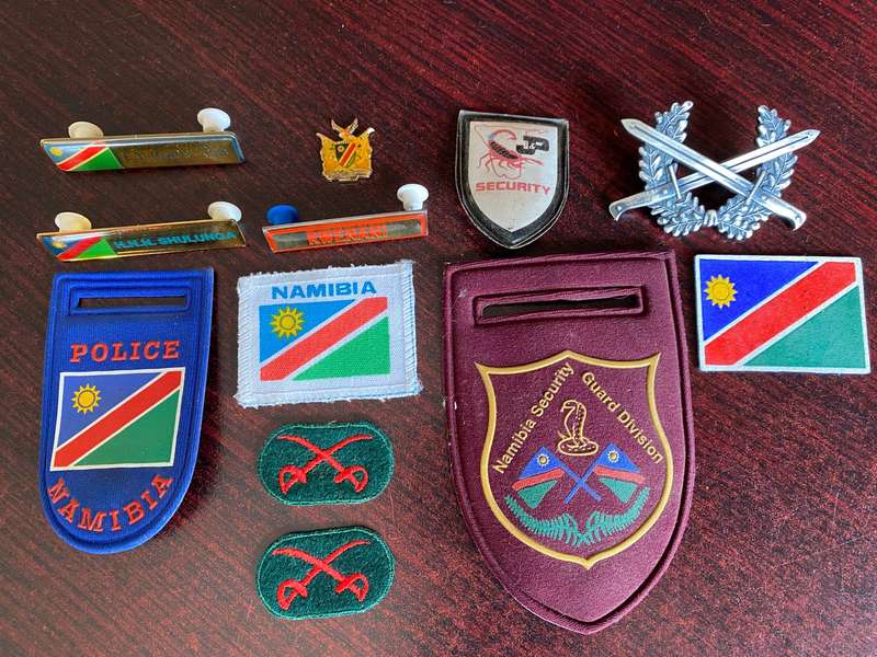 NAMIBIA BADGES-JOB LOT - 12 IN TOTAL-SOLD TOGETHER