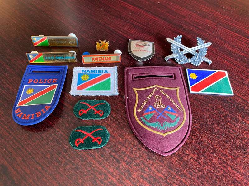 NAMIBIA BADGES-JOB LOT - 12 IN TOTAL-SOLD TOGETHER