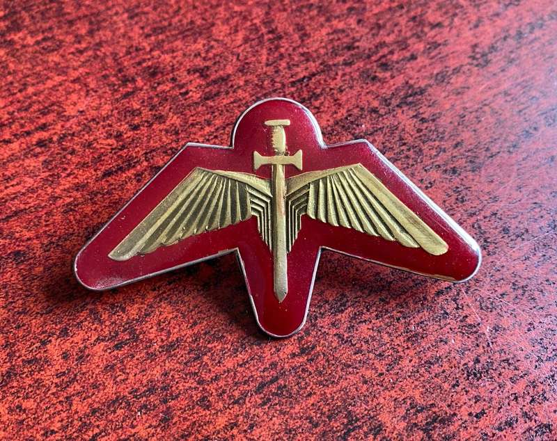 BOPHUTHATSWANA DEFENCE FORCE TASK FORCE (SPECIAL) FORCES,LUCITE COVERED CAP BADGE- 2 LUGS