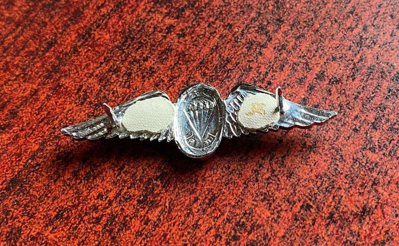 SADF PARA WING-STATIC LINE INSTRUCTOR- ENAMEL CENTRE- MESS DRESS- 2 PINS