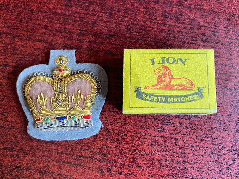 BRITISH ARMY WO CLASS 2 RANK BADGE FOR ROYAL SCOTS DRAGOON GUARDS