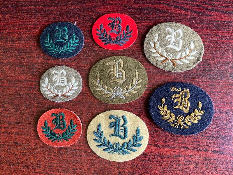 BRITISH TRADESMAN PROFICIENCY BADGE- 8 TYPES-SOLD TOGETHER-WORN POST 1944